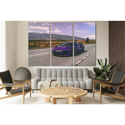View Of The Sports Car On Highway №SL1447 Ready to Hang Canvas Print - Zellart Canvas Prints 0new, ALL_Products, Engine