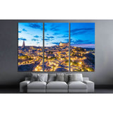 View of Toledo, Spain including Alcazar and the cathedral at dusk №1707 Ready to Hang Canvas Print
