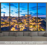 View of Toledo, Spain including Alcazar and the cathedral at dusk №1707 Ready to Hang Canvas Print