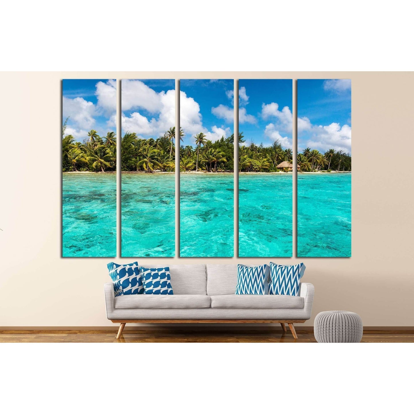 view over the lagoon of Bora Bora №2515 Ready to Hang Canvas Print - Zellart Canvas Prints ALL_Products, s-2515