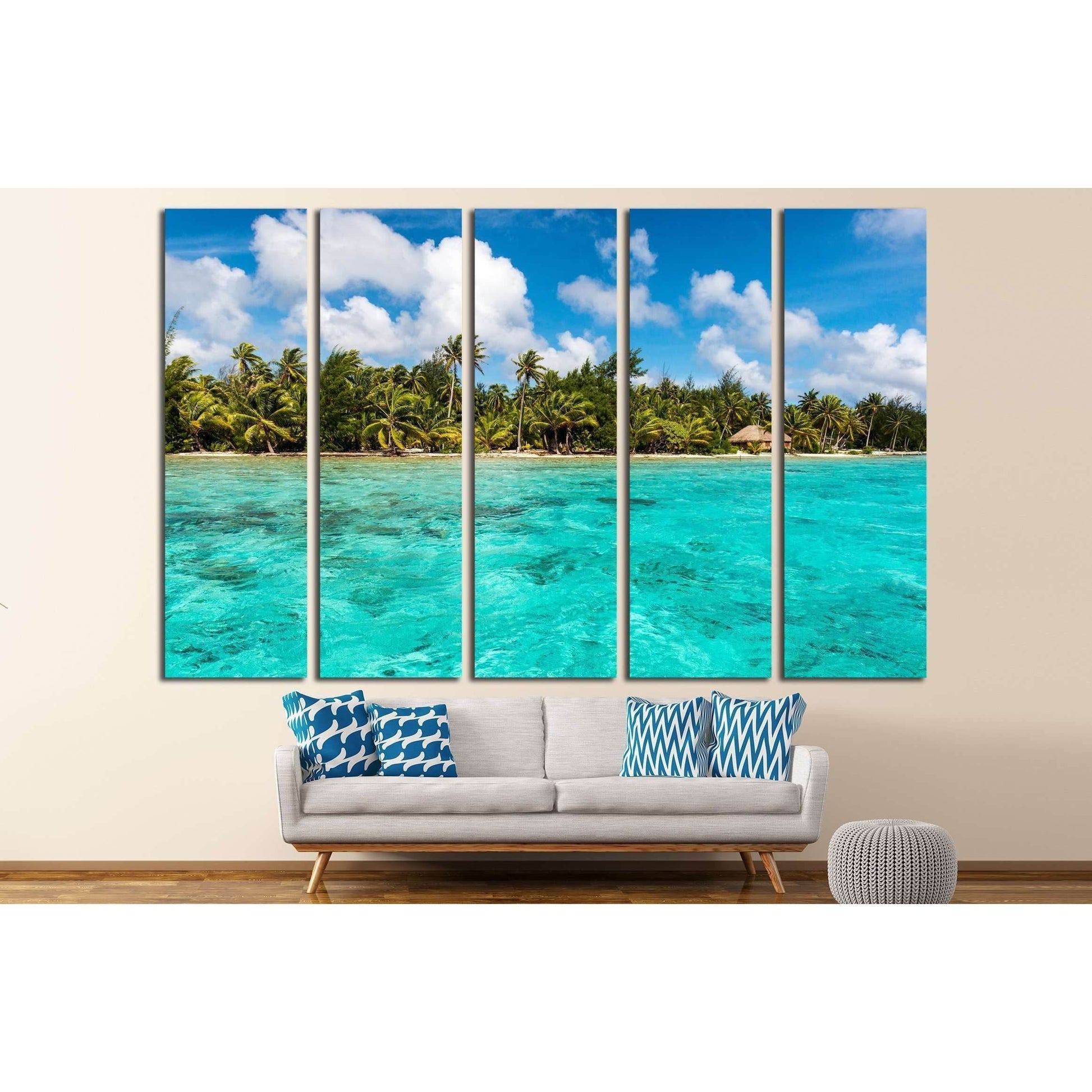 view over the lagoon of Bora Bora №2515 Ready to Hang Canvas Print - Zellart Canvas Prints ALL_Products, s-2515