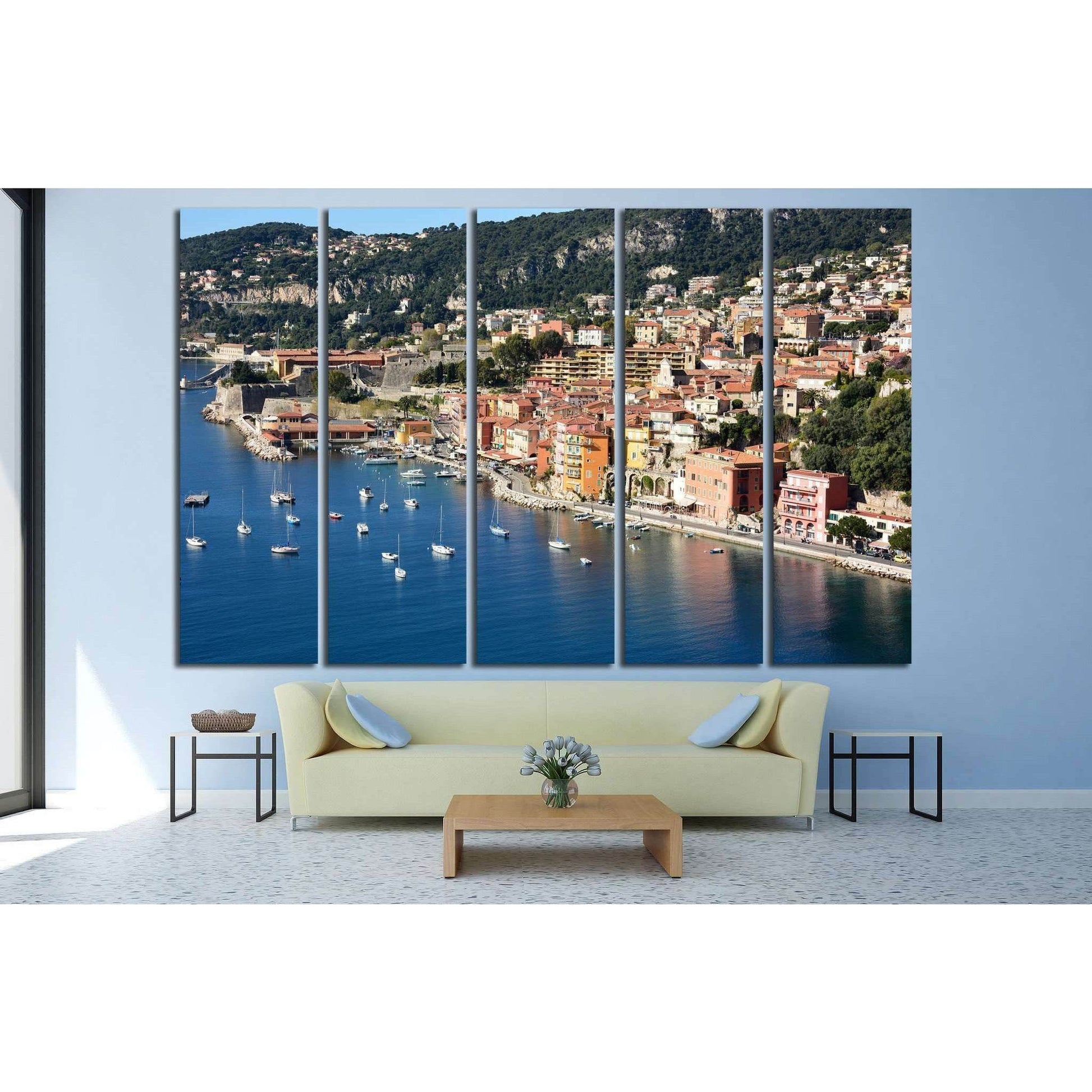 Villefranche sur Mer, Monaco №1714 Ready to Hang Canvas Print - Zellart Canvas Prints ALL_Products, s-1714