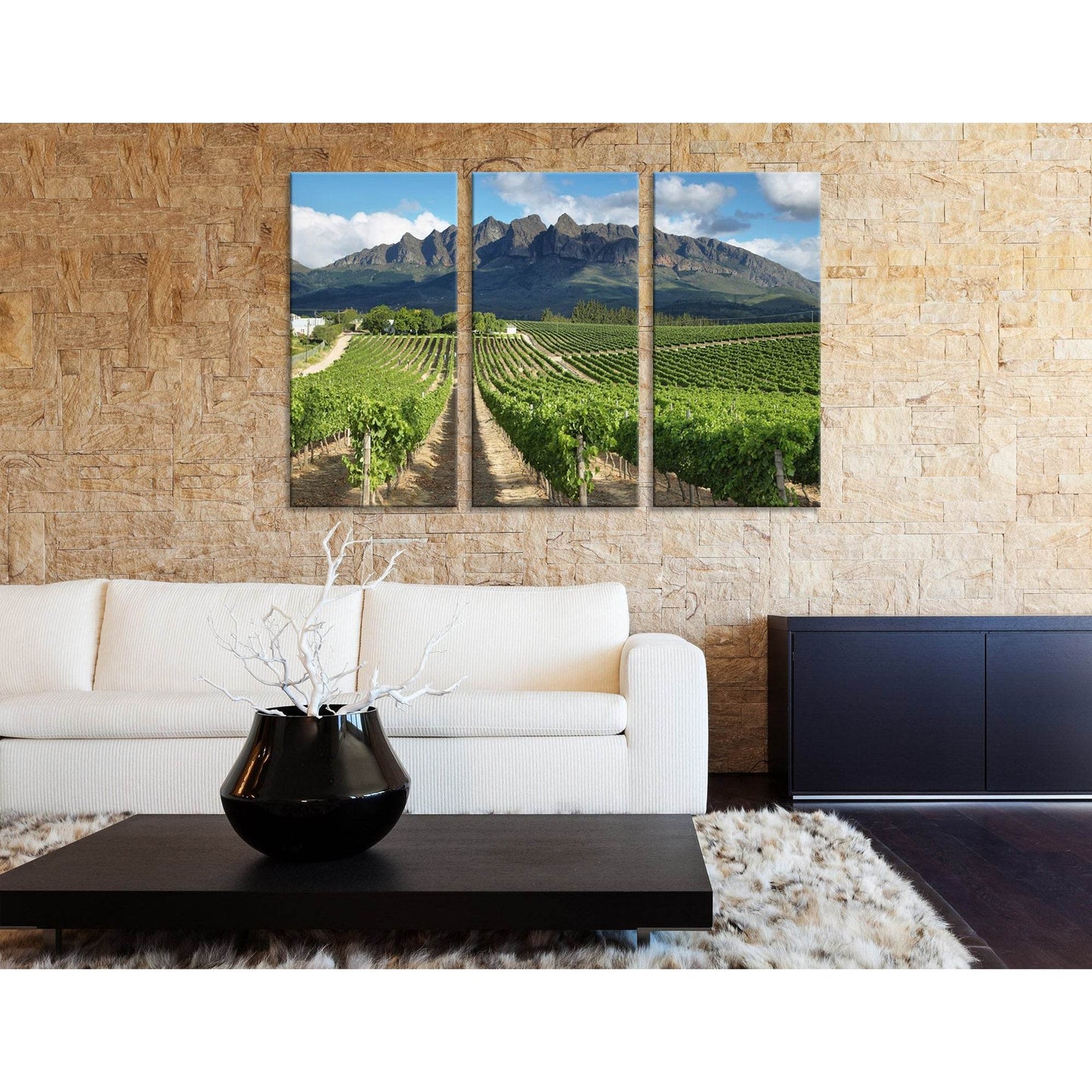 Vineyards Landscape Near Wellington, South Africa №04212 Ready to Hang Canvas Print - Zellart Canvas Prints ALL_Products