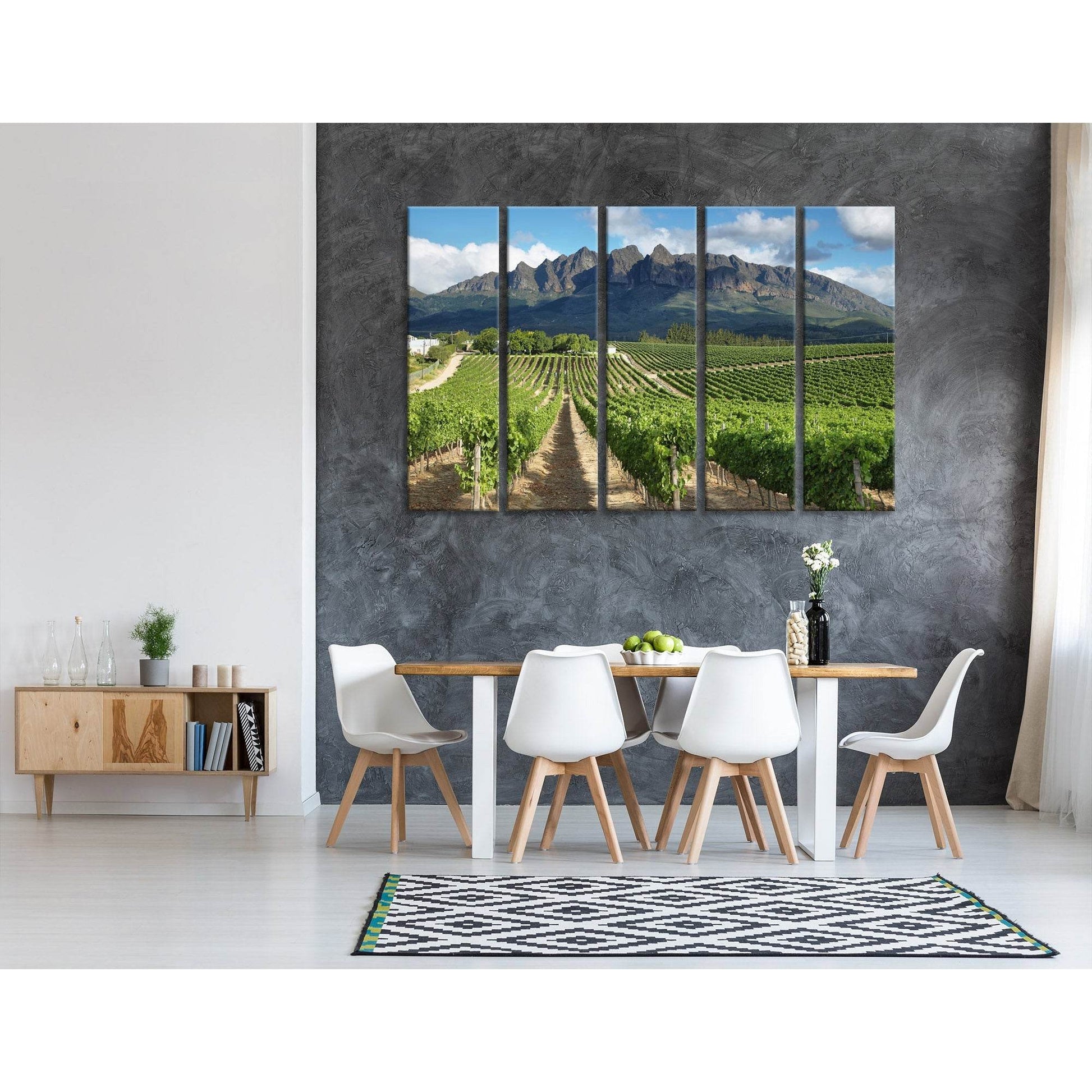 Vineyards Landscape Near Wellington, South Africa №04212 Ready to Hang Canvas Print - Zellart Canvas Prints ALL_Products