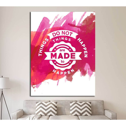 Vintage canvas with motivation quote on red pink abstract watercolor background №4560 Ready to Hang Canvas Print - Zellart Canvas Prints 000Negative, ALL_Products, s-4560