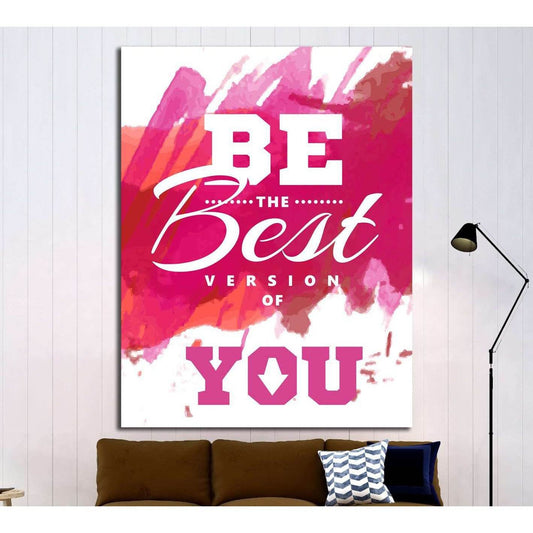 Vintage canvas with motivation quote on red pink abstract watercolor background №4561 Ready to Hang Canvas Print - Zellart Canvas Prints 000Negative, ALL_Products, s-4561