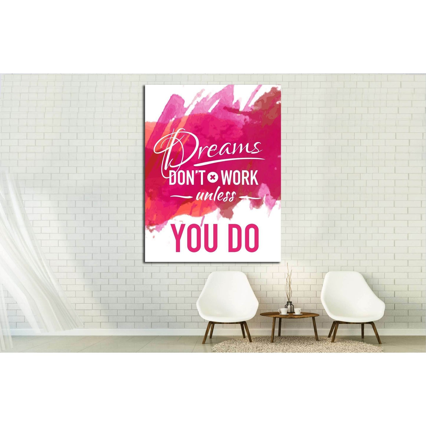 Vintage canvas with motivation quote on red pink abstract watercolor background №4556 Ready to Hang Canvas PrintCanvas art arrives ready to hang, with hanging accessories included and no additional framing required. Every canvas print is hand-crafted, mad