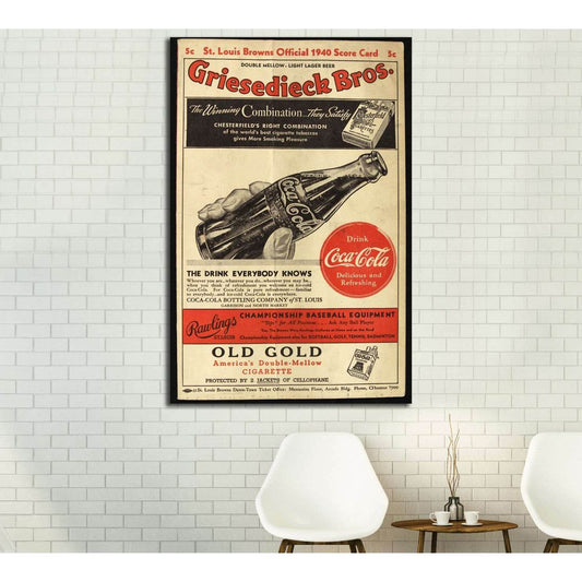 Vintage Coca Cola №3435 Ready to Hang Canvas PrintCanvas art arrives ready to hang, with hanging accessories included and no additional framing required. Every canvas print is hand-crafted, made on-demand at our workshop and expertly stretched around 100%