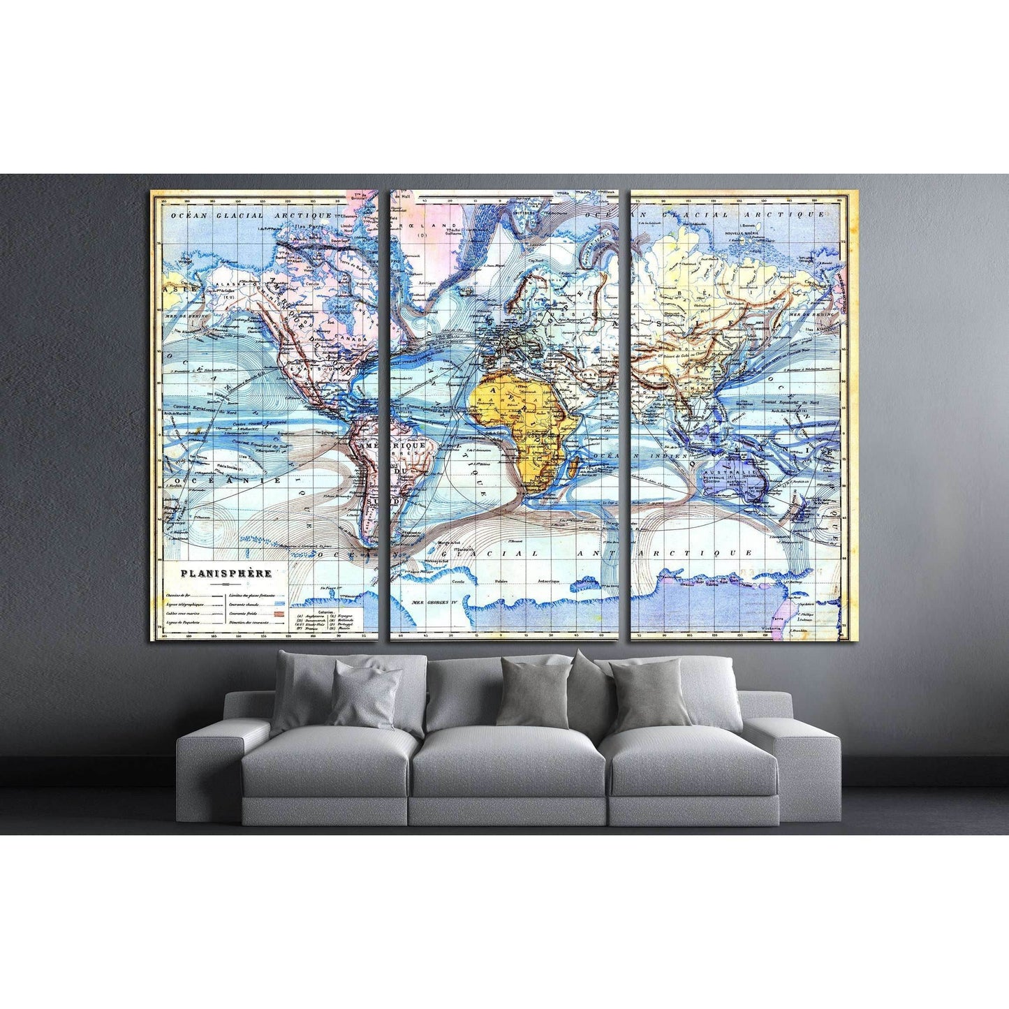 Vintage map from the late 19th century, Trousset encyclopedia №3222 Ready to Hang Canvas PrintCanvas art arrives ready to hang, with hanging accessories included and no additional framing required. Every canvas print is hand-crafted, made on-demand at our