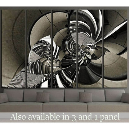 vintage texture architecture spiral of stairs №1610 Ready to Hang Canvas Print - Zellart Canvas Prints ALL_Products, s-1610