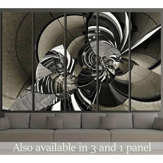 vintage texture architecture spiral of stairs №1610 Ready to Hang Canvas Print - Zellart Canvas Prints ALL_Products, s-1610