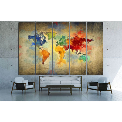 vintage world map №3221 Ready to Hang Canvas PrintCanvas art arrives ready to hang, with hanging accessories included and no additional framing required. Every canvas print is hand-crafted, made on-demand at our workshop and expertly stretched around 100%