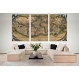 Vintage World Map №710 Ready to Hang Canvas Print