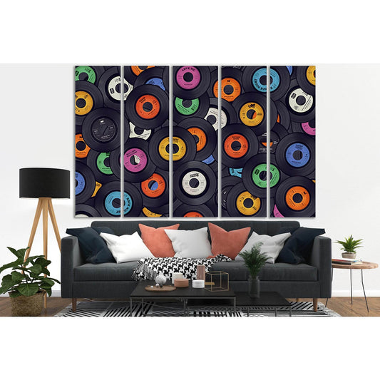 Vinyl Records Pop Art №SL549 Ready to Hang Canvas Print - Zellart Canvas Prints 0new, ALL_Products, Pop ART