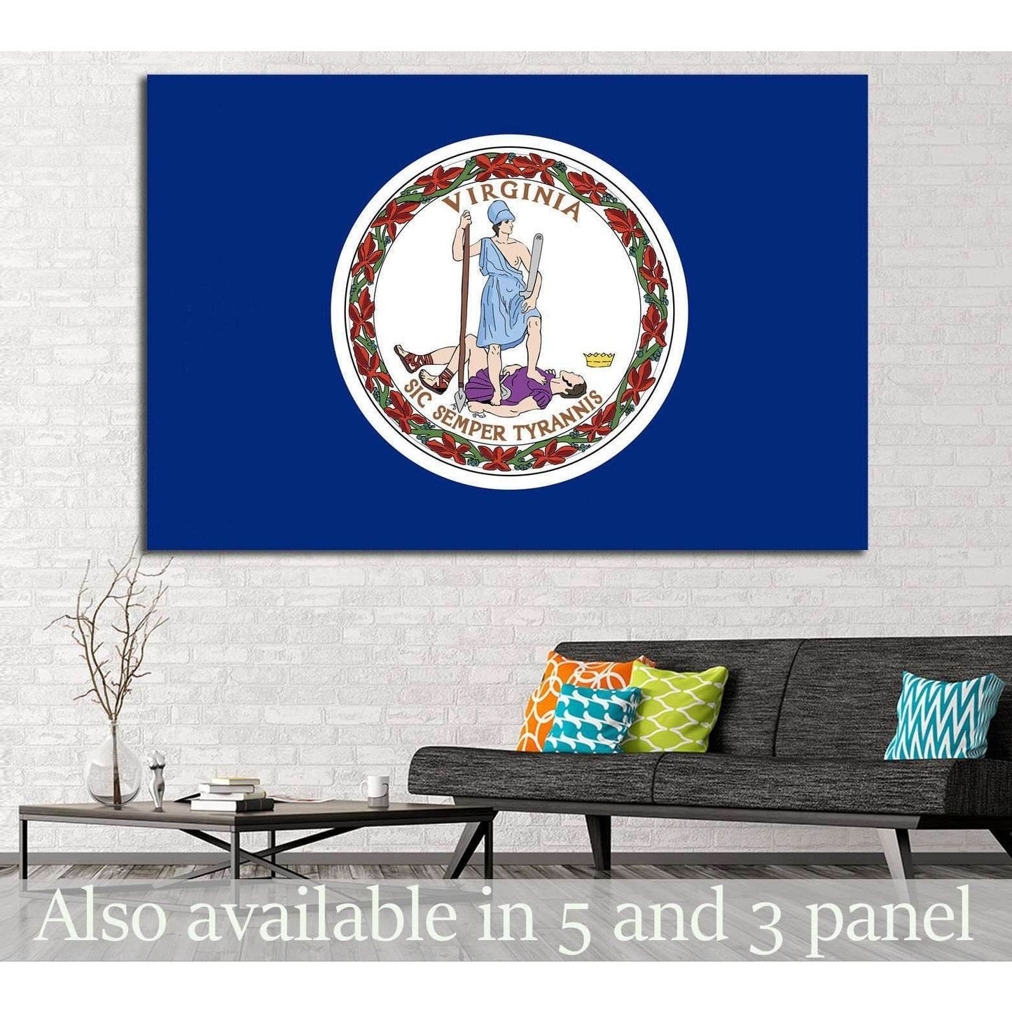 Virginia Flag №695 Ready to Hang Canvas Print - Zellart Canvas Prints ALL_Products, s-695