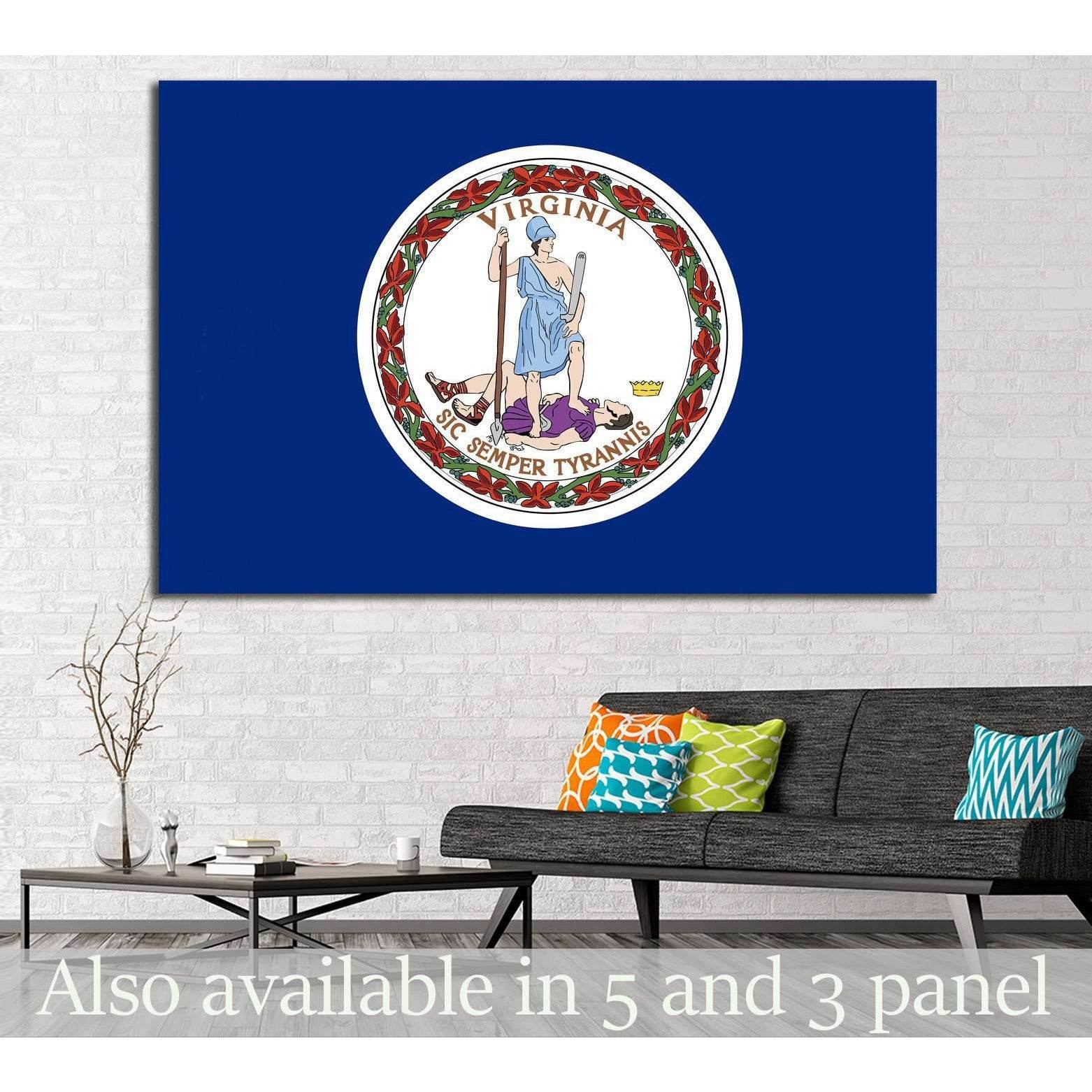 Virginia Flag №695 Ready to Hang Canvas Print - Zellart Canvas Prints ALL_Products, s-695