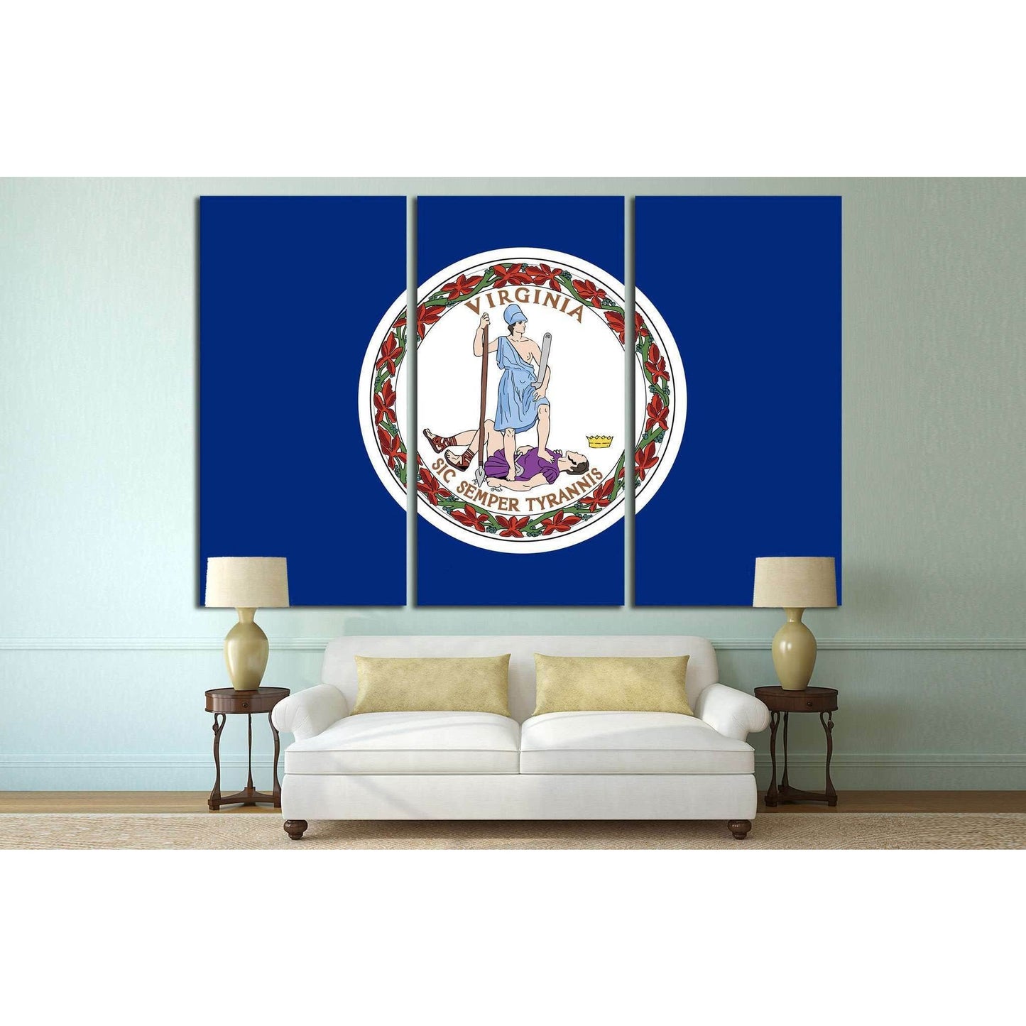 Virginia Flag №695 Ready to Hang Canvas Print - Zellart Canvas Prints ALL_Products, s-695