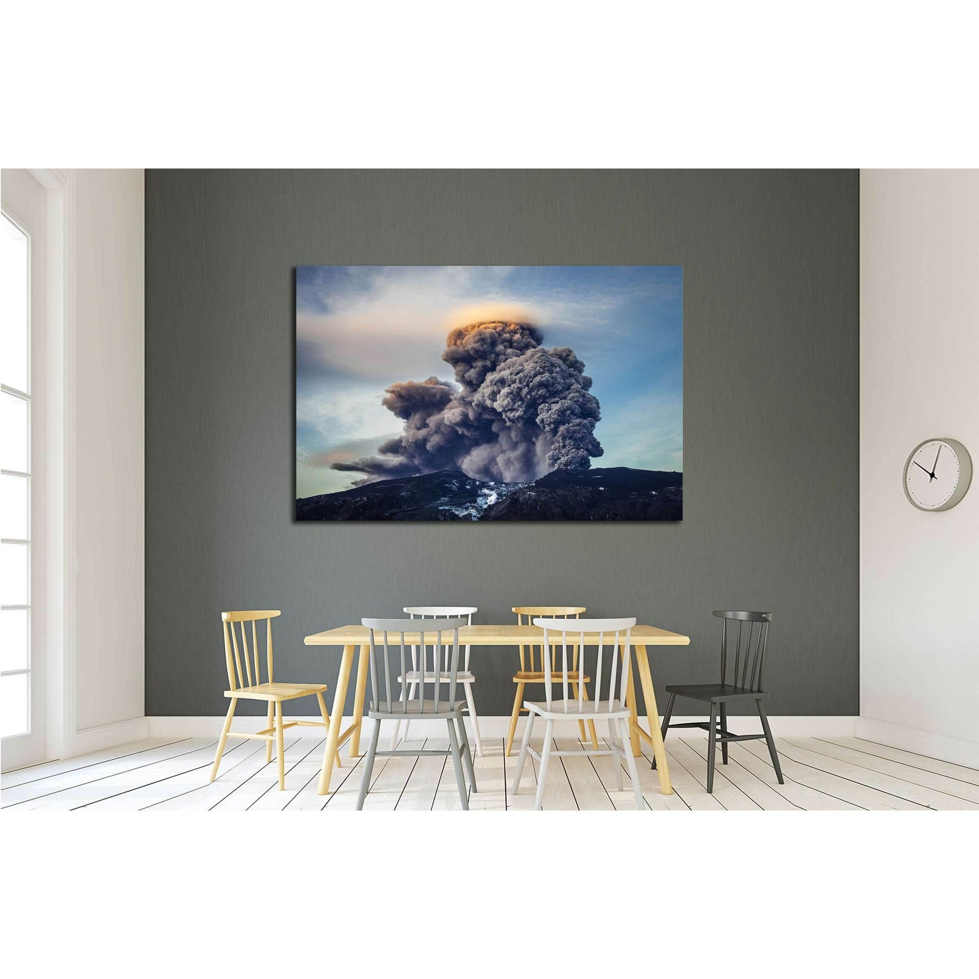 Volcano in Iceland №2866 Ready to Hang Canvas Print - Zellart Canvas Prints ALL_Products, s-2866