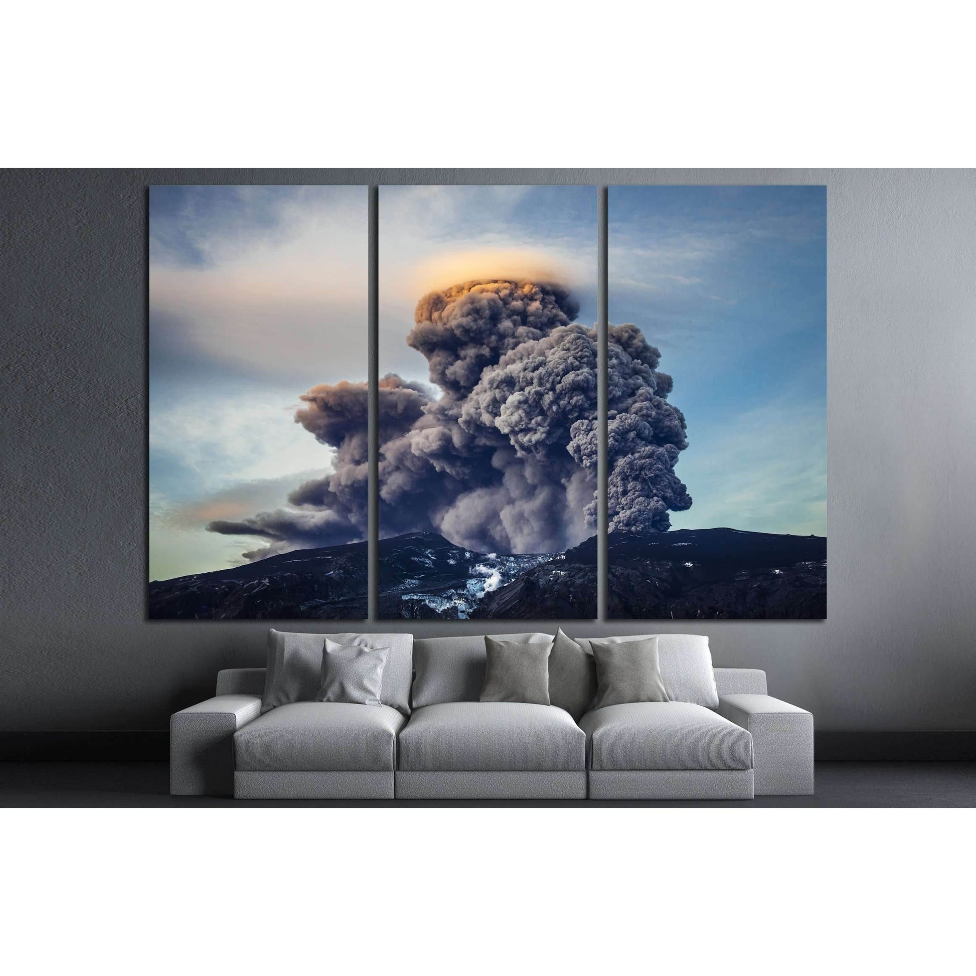 Volcano in Iceland №2866 Ready to Hang Canvas Print - Zellart Canvas Prints ALL_Products, s-2866