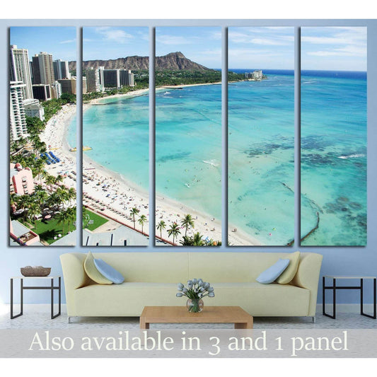 Waikiki Beach and Diamond Head, Honolulu, Oahu Island, Hawaii №2310 Ready to Hang Canvas PrintCanvas art arrives ready to hang, with hanging accessories included and no additional framing required. Every canvas print is hand-crafted, made on-demand at our