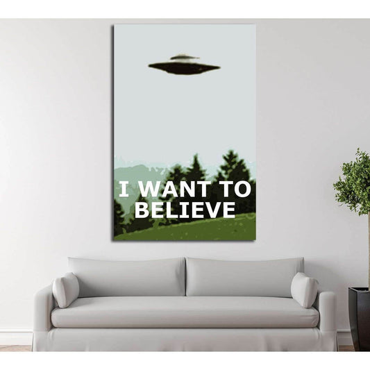 want to believe x files poster (Eugenia Loli) №3393 Ready to Hang Canvas Print - Zellart Canvas Prints 000Negative, ALL_Products, autopostr_pinterest_64952, s-3393