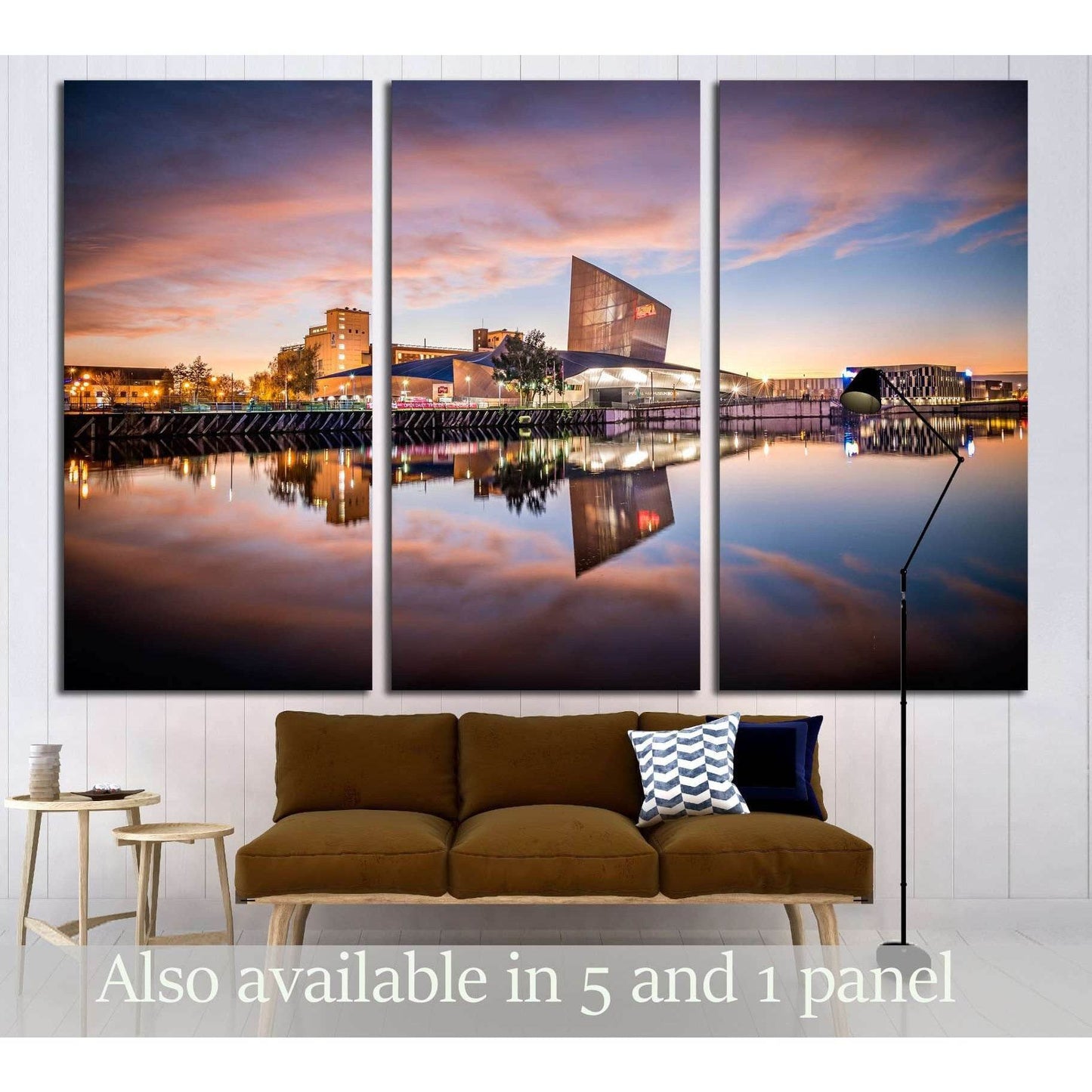 War Museum on the banks of Manchester Canal in Salford Quays, Manchester №3002 Ready to Hang Canvas Print - Zellart Canvas Prints ALL_Products, s-3002