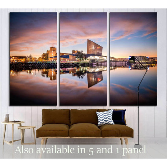 War Museum on the banks of Manchester Canal in Salford Quays, Manchester №3002 Ready to Hang Canvas Print - Zellart Canvas Prints ALL_Products, s-3002