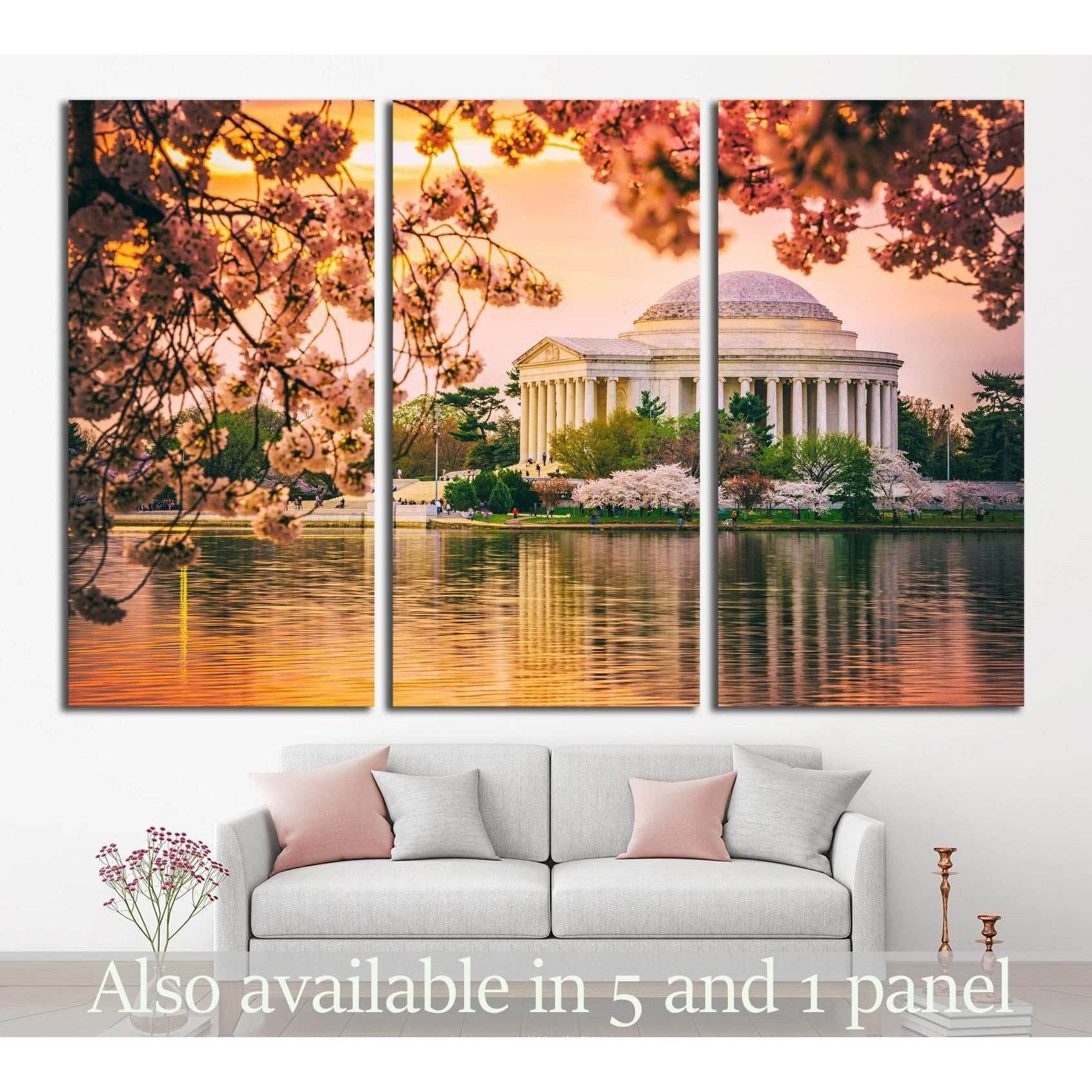 Washington, DC at the Jefferson Memorial during spring №2092 Ready to Hang Canvas Print - Zellart Canvas Prints ALL_Products, s-2092