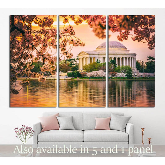 Washington, DC at the Jefferson Memorial during spring №2092 Ready to Hang Canvas Print - Zellart Canvas Prints ALL_Products, s-2092