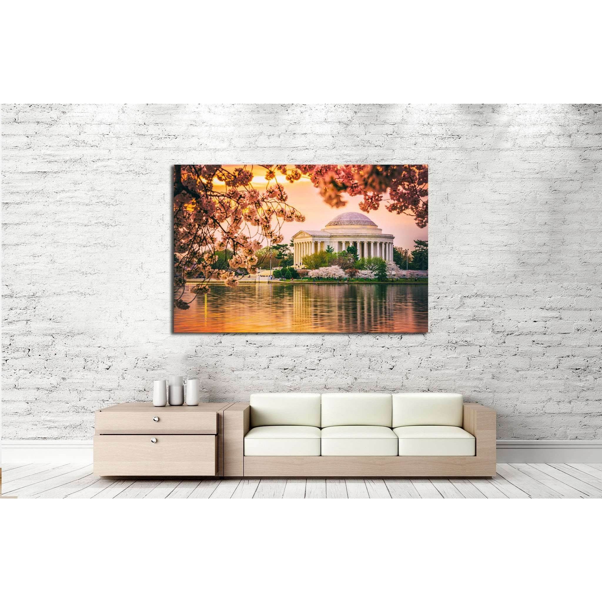 Washington, DC at the Jefferson Memorial during spring №2092 Ready to Hang Canvas Print