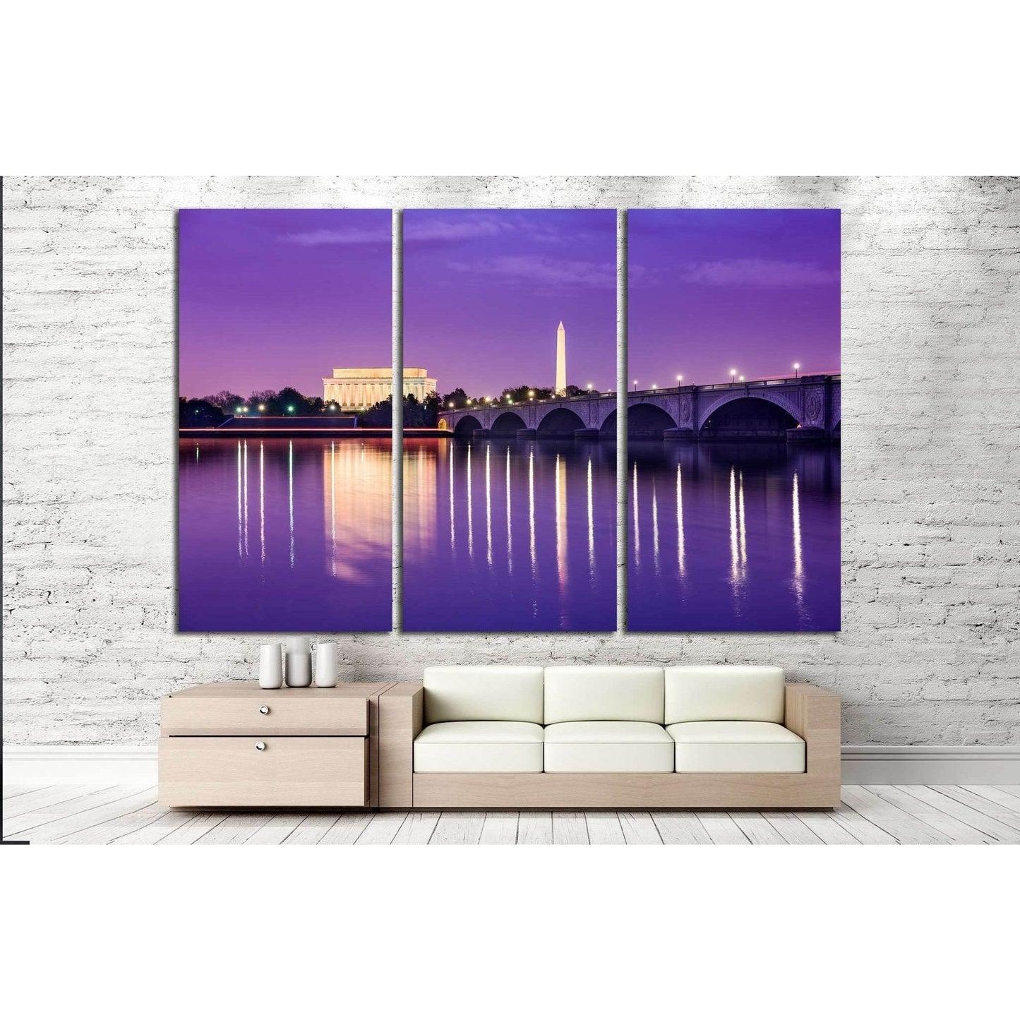 Washington DC skyline on the Potomac №1361 Ready to Hang Canvas Print - Zellart Canvas Prints ALL_Products, s-1361