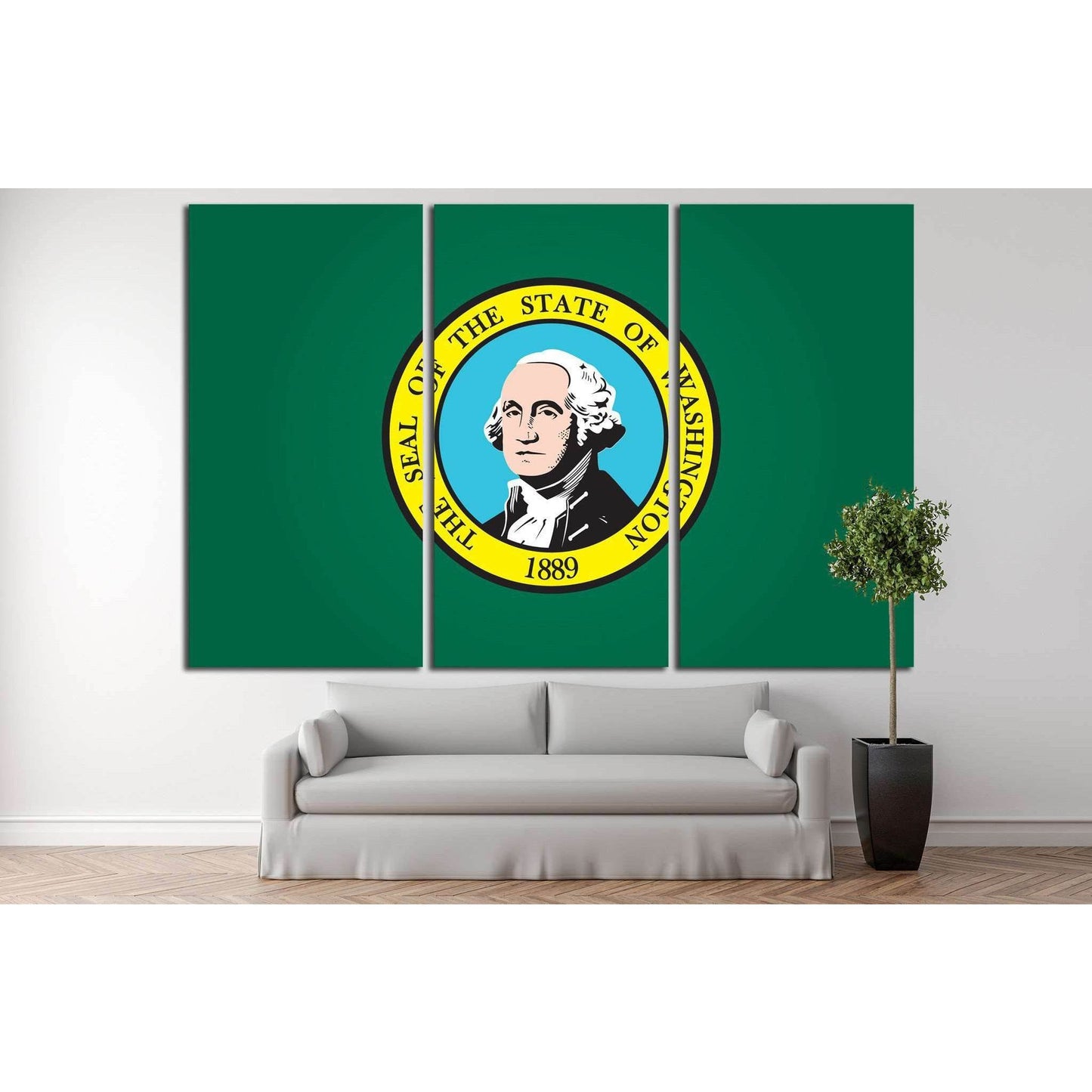 washington Flag №691 Ready to Hang Canvas Print - Zellart Canvas Prints ALL_Products, s-691