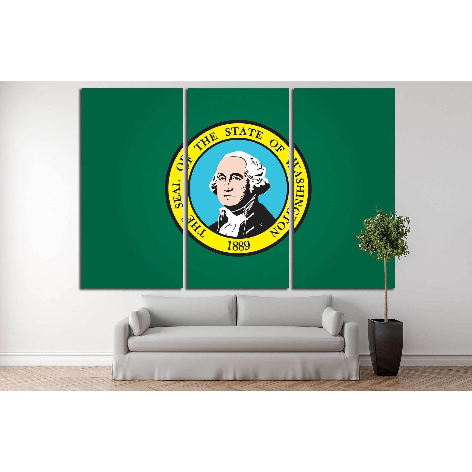washington Flag №691 Ready to Hang Canvas Print - Zellart Canvas Prints ALL_Products, s-691