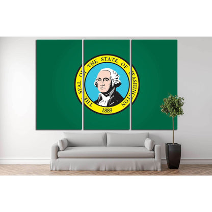 washington Flag №691 Ready to Hang Canvas Print - Zellart Canvas Prints ALL_Products, s-691