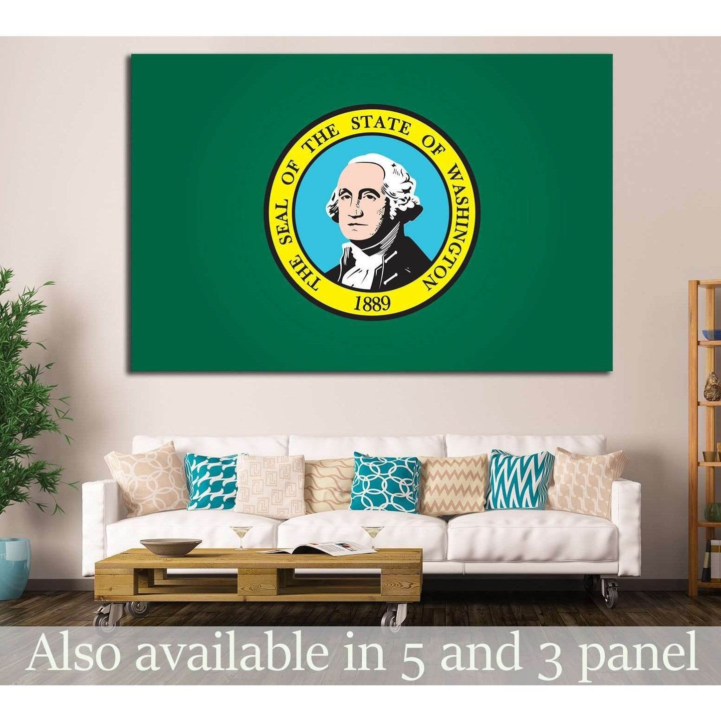 washington Flag №691 Ready to Hang Canvas Print - Zellart Canvas Prints ALL_Products, s-691