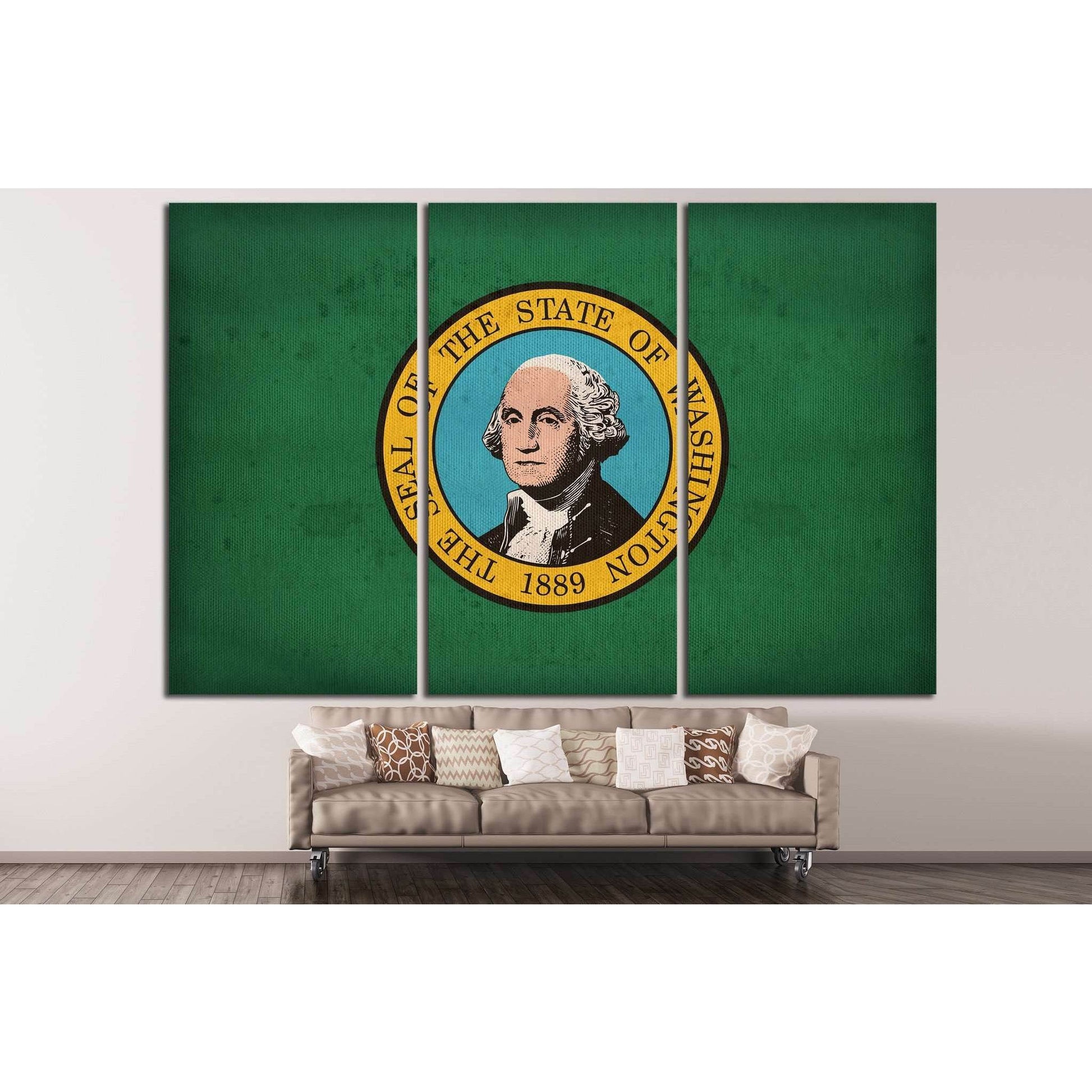 Washington flag №696 Ready to Hang Canvas Print - Zellart Canvas Prints ALL_Products, s-696