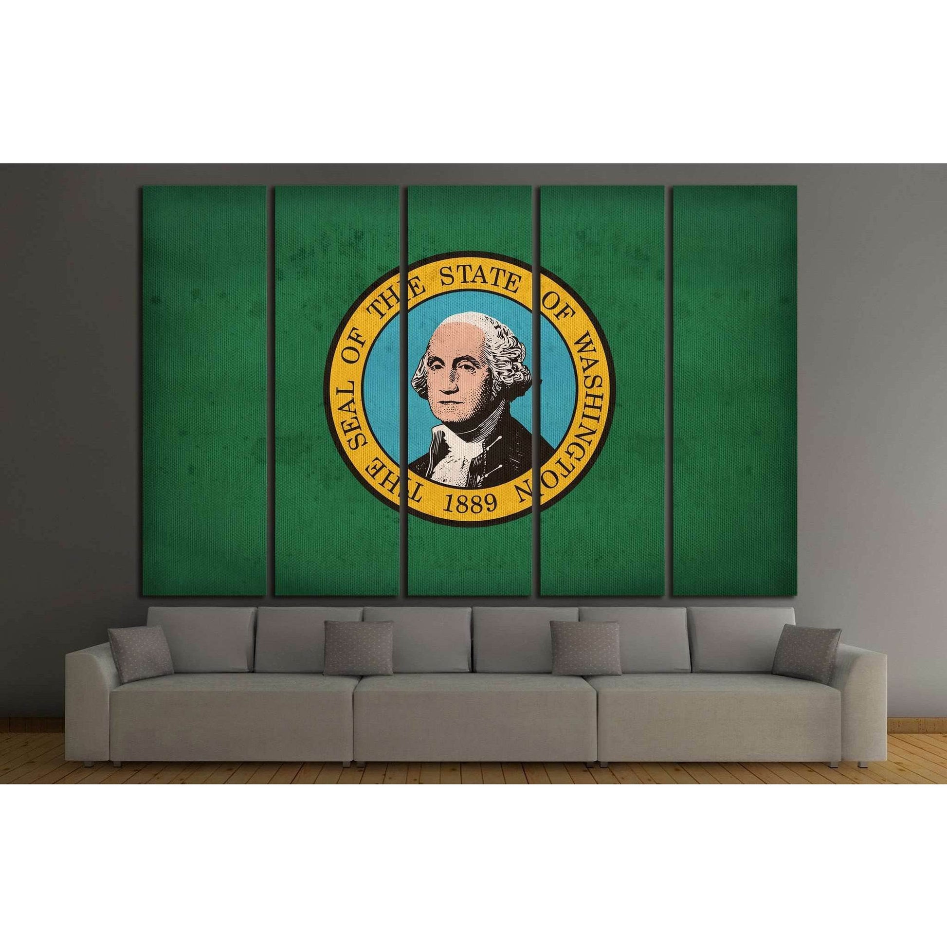Washington flag №696 Ready to Hang Canvas Print - Zellart Canvas Prints ALL_Products, s-696