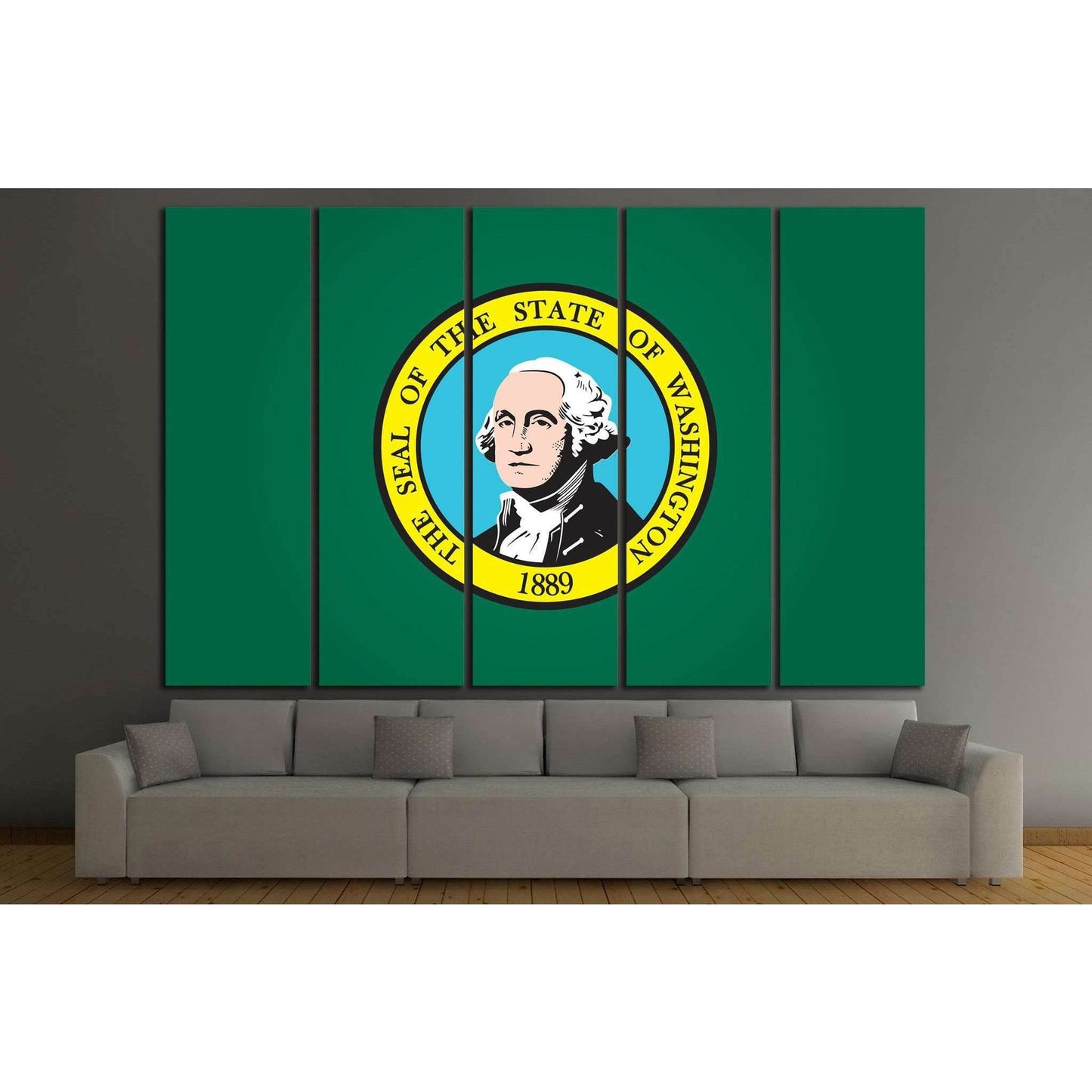 washington Flag №691 Ready to Hang Canvas PrintCanvas art arrives ready to hang, with hanging accessories included and no additional framing required. Every canvas print is hand-crafted, made on-demand at our workshop and expertly stretched around 100% No
