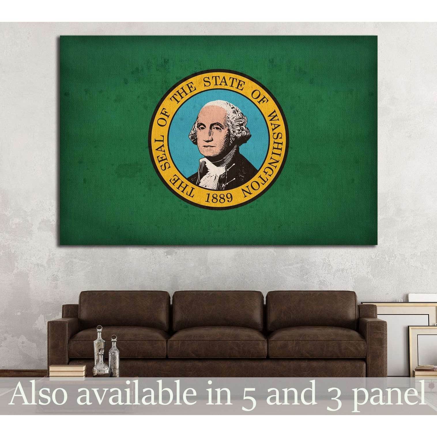 Washington flag №696 Ready to Hang Canvas PrintCanvas art arrives ready to hang, with hanging accessories included and no additional framing required. Every canvas print is hand-crafted, made on-demand at our workshop and expertly stretched around 100% No