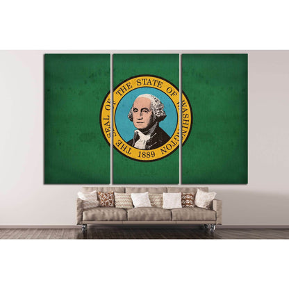 Washington flag №696 Ready to Hang Canvas PrintCanvas art arrives ready to hang, with hanging accessories included and no additional framing required. Every canvas print is hand-crafted, made on-demand at our workshop and expertly stretched around 100% No
