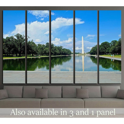 Washington memorial from the pool №2067 Ready to Hang Canvas Print - Zellart Canvas Prints ALL_Products, s-2067