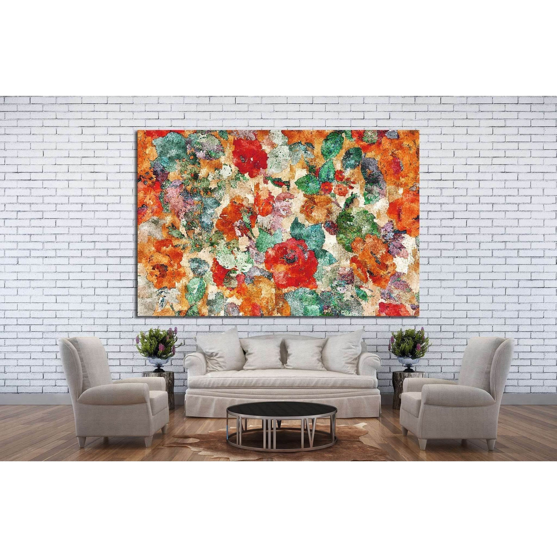 water color effect of flowers colorful pattern №1342 Ready to Hang Canvas PrintCanvas art arrives ready to hang, with hanging accessories included and no additional framing required. Every canvas print is hand-crafted, made on-demand at our workshop and e