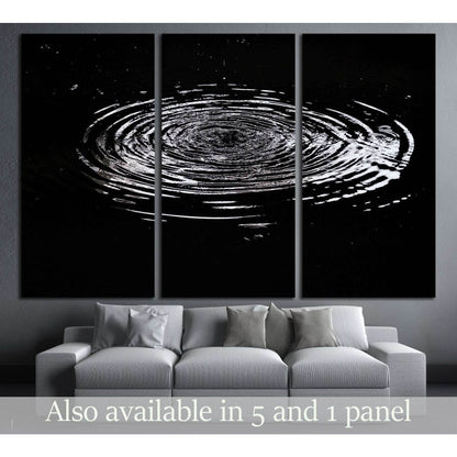 Water ripples from a drop of water in the dark №3015 Ready to Hang Canvas Print - Zellart Canvas Prints ALL_Products, s-3015