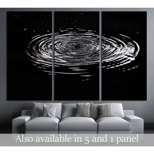 Water ripples from a drop of water in the dark №3015 Ready to Hang Canvas PrintCanvas art arrives ready to hang, with hanging accessories included and no additional framing required. Every canvas print is hand-crafted, made on-demand at our workshop and e