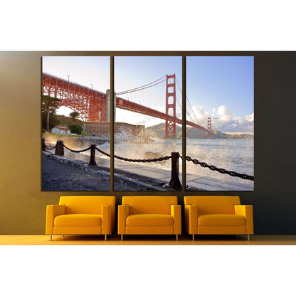Water splashing at Golden Gate Bridge №2600 Ready to Hang Canvas Print - Zellart Canvas Prints ALL_Products, s-2600