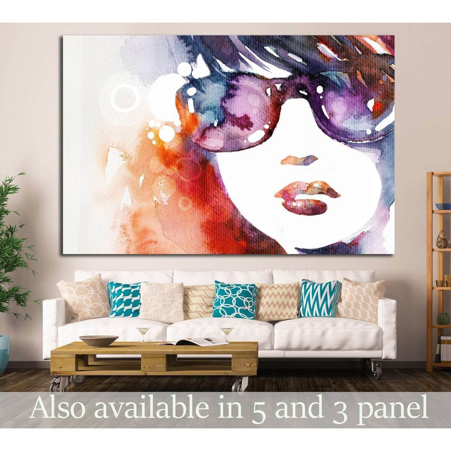 watercolor beauty portrait №731 Ready to Hang Canvas Print