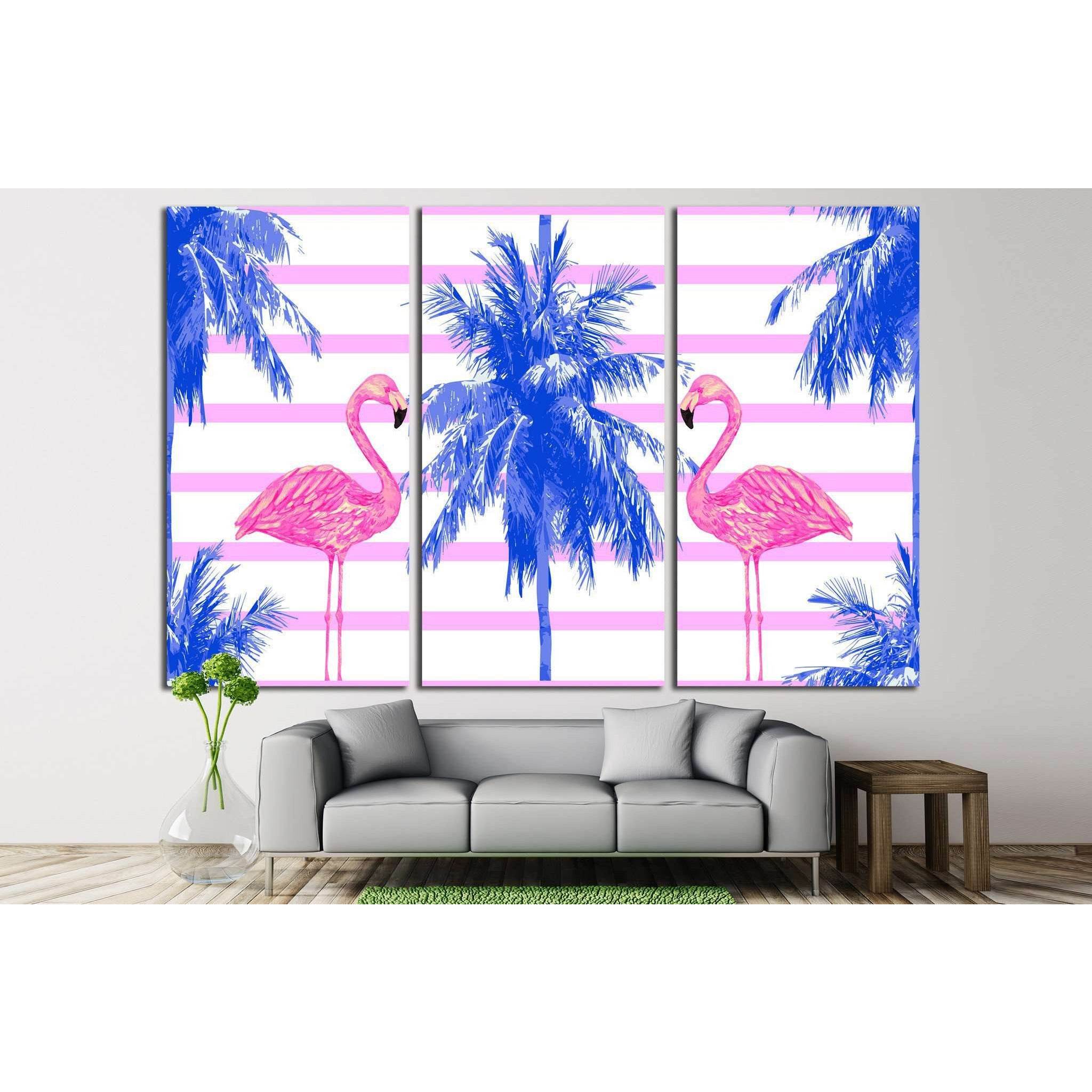 watercolor pink flamingos №708 Ready to Hang Canvas Print