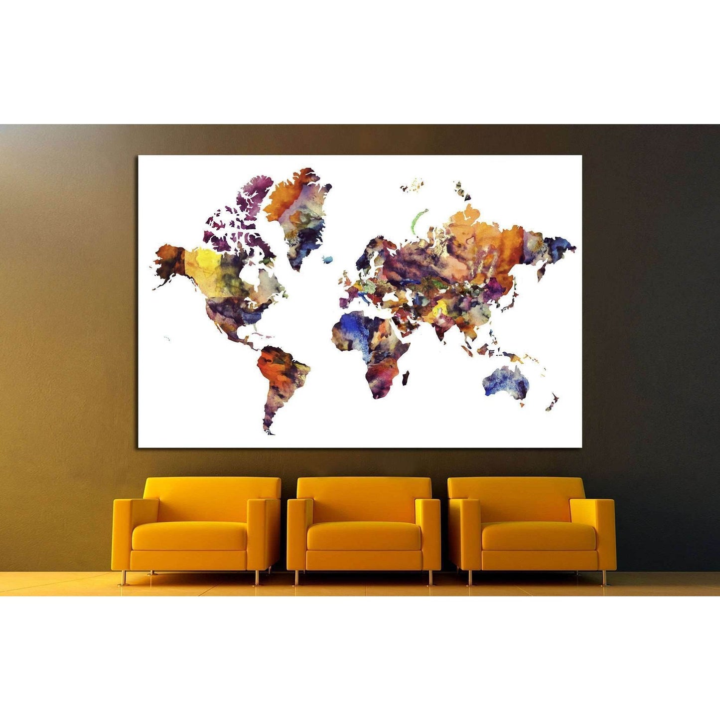 Watercolor World Map №1456 Ready to Hang Canvas PrintCanvas art arrives ready to hang, with hanging accessories included and no additional framing required. Every canvas print is hand-crafted, made on-demand at our workshop and expertly stretched around 1