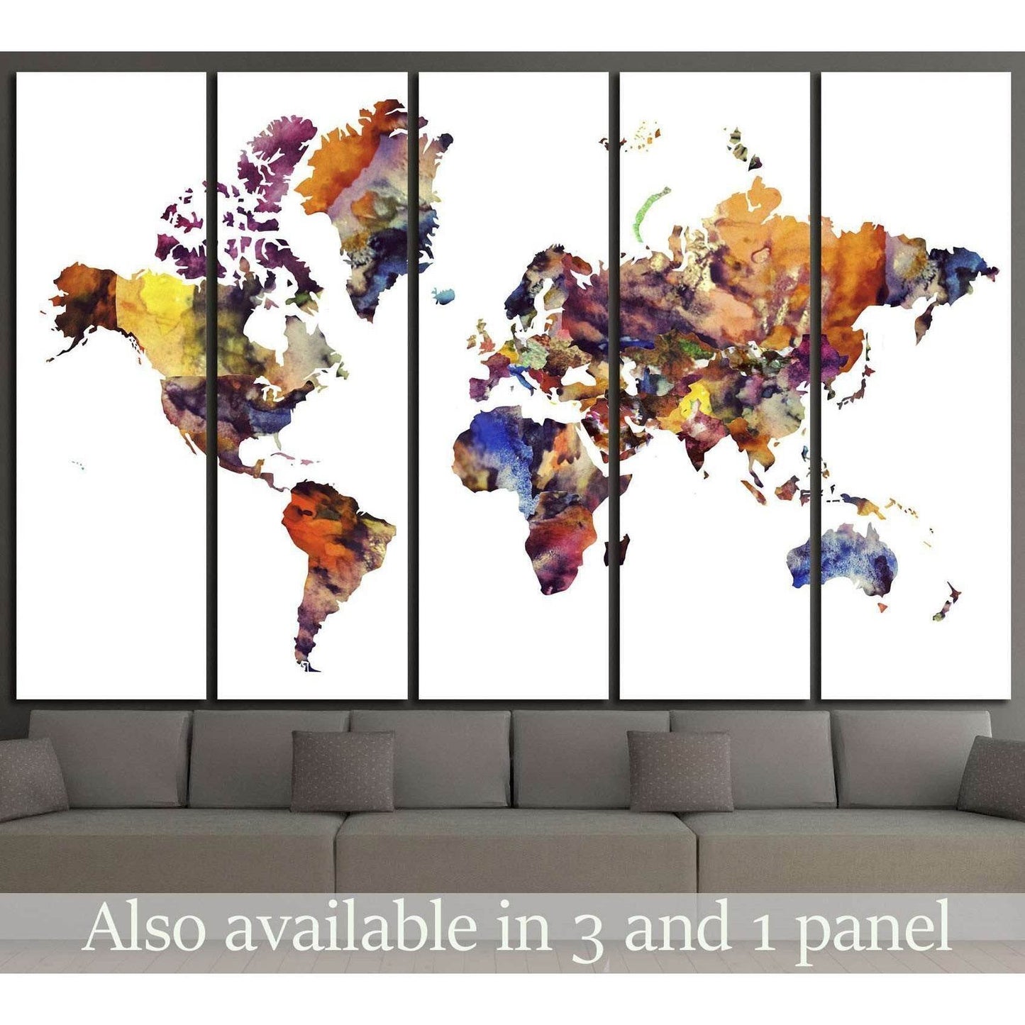 Watercolor World Map №1456 Ready to Hang Canvas PrintCanvas art arrives ready to hang, with hanging accessories included and no additional framing required. Every canvas print is hand-crafted, made on-demand at our workshop and expertly stretched around 1