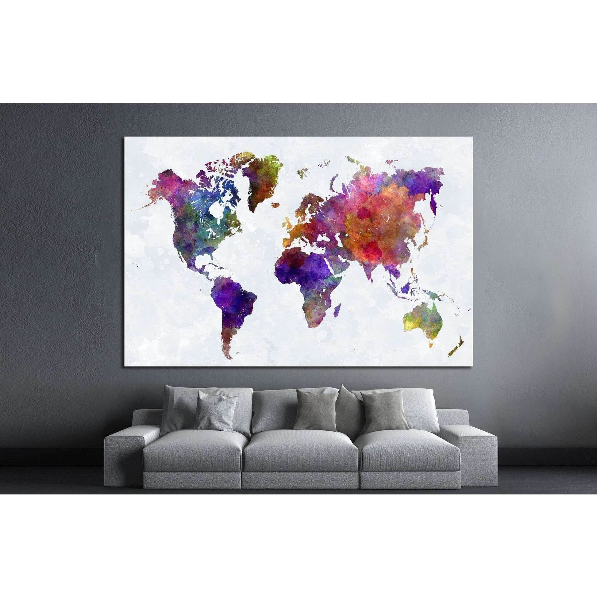 Watercolor World Map №1459 Ready to Hang Canvas PrintCanvas art arrives ready to hang, with hanging accessories included and no additional framing required. Every canvas print is hand-crafted, made on-demand at our workshop and expertly stretched around 1